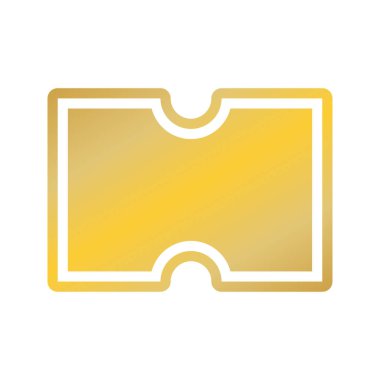 Kupon boş simgesi tanıtımı. Sarı gradyan tasarımı. Vektör İllüstrasyonu. Web siteleri, mobil uygulamalar ve UI için kullanılabilir