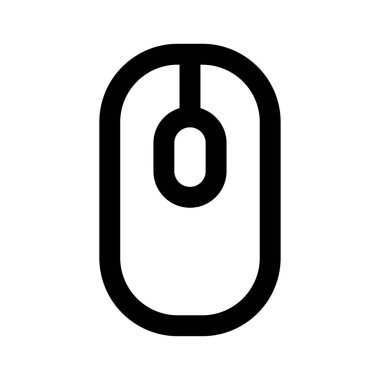 Bilgisayar fare vektör simgesi. Beyaz arkaplanda siyah ve beyaz bilgisayar faresi izole.