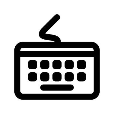 Klavye Simgesi Vektörü. Siyah illüstrasyon beyaz arka planda izole edildi. EPS10