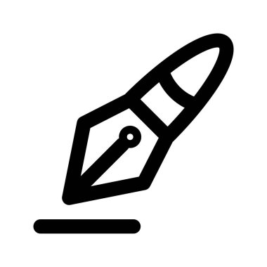 Dolmakalem simgesi vektörü. Düz Tasarım Tarzı. EPS 10 İllüstrasyon. Web tasarımı ve mobil uygulamalarda sembol olarak kullanılabilir