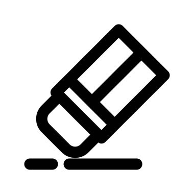 Silgi Simgesi Vektörü. Düz Çizgi Silme Simgesi Tasarımı. Vektör İllüstrasyonu.