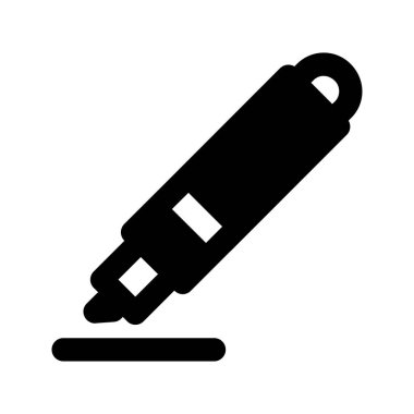 Pena fosforlu kalem simgesi taşıyıcısı. Düz Tasarım Tarzı. EPS 10 Görüntü