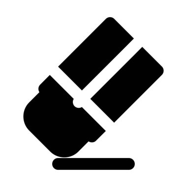 Silgi Simgesi Vektörü. Beyaz arkaplanda düz stil siyah sembol.