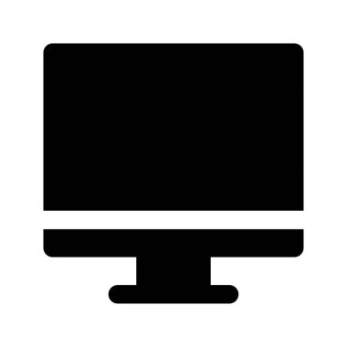 Bilgisayar İzleme Simgesi beyaz arkaplanda izole edildi. Web sitenizin tasarımı, logosu, uygulaması, UI için simgeyi izleyin.