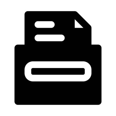 Arşiv Kutusu Simge Vektörü. Düz Siyah Simge Tarzı. Beyaz Arkaplanda Piktogram İzole Edildi