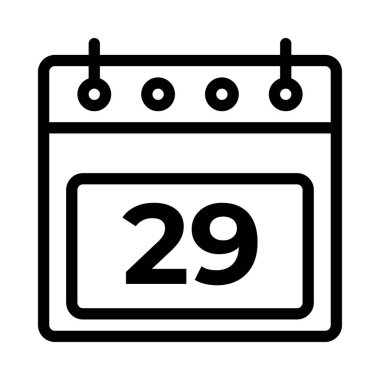 29. Günlük Takvim Simgesi Vektörü. Taslak Takvim İşareti. vektör resimleme grafiği