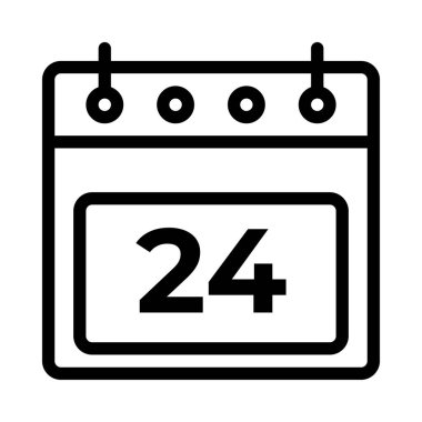 24. Günlük Takvim Simgesi Vektörü. Taslak Takvim İşareti. vektör resimleme grafiği