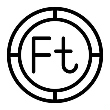 Forint Macaristan ikonu. Beyaz arkaplanda izole edilmiş web tasarımı için Forint vektör simgesi