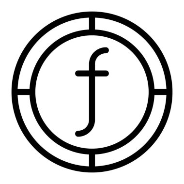 Hollanda Antiller Florin Sikke ikonu. Beyaz arkaplanda izole edilmiş web tasarımı için özet florin simgesi