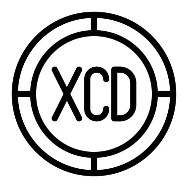 Xcd Karibia para simgesi. Beyaz arkaplanda izole edilmiş web tasarımı için xcd sikke vektör simgesi