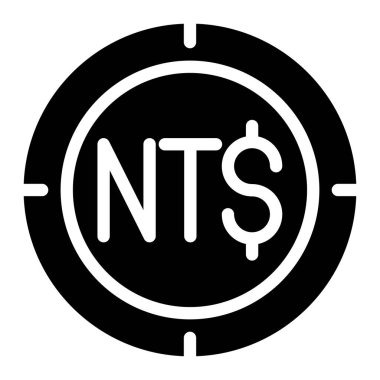 Tayvan sikkeleri beyaz arkaplanda izole edilmiş web, UI ve Uygulama mobil tasarımı için simge vektör grafik illüstrasyonuName