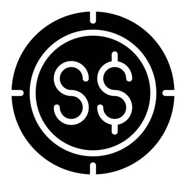 Singapur sikkeleri beyaz arkaplanda izole edilmiş web, UI ve Uygulama mobil tasarımı için simge vektör grafik çizimi