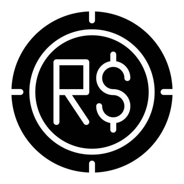 Beyaz arkaplanda izole edilmiş web, UI ve Apps mobil tasarımı için Brezilya 'nın gerçek sikke vektör grafik illüstrasyonuName