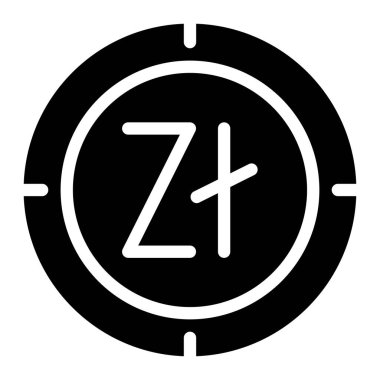 Beyaz arkaplanda izole edilmiş Web, UI ve Uygulama mobil tasarımı için Zloty sikke simgesi Basit vektör resimleme simgesi