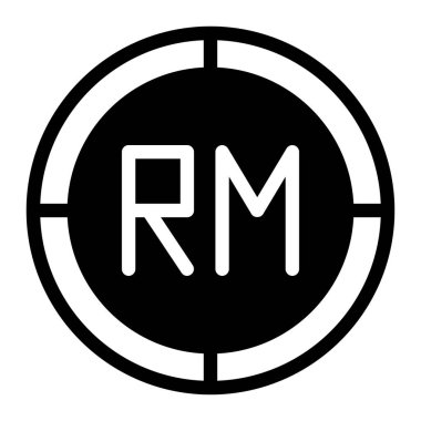 Halkalı düz simge. Beyaz arkaplanda vektör siyah sembol. Piktogram izole edildi. Web ve yazılım arayüzleri için tasarlandı.