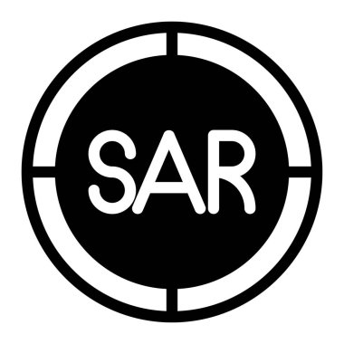 Riyal Arap Suudi düz ikonu. Web tasarımı, uygulama mobil ve yazılım arayüzleri için para vektör simgesi vektör çizimi. beyaz arkaplanda izole