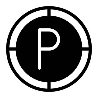 pula sikkesi simgesi düz biçim vektör grafik çizimi web, UI ve Apps mobil tasarımı beyaz arkaplan üzerinde izole