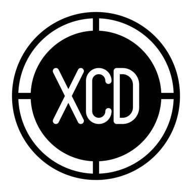 Karayip düz sikke ikonu. Web tasarımı, uygulama mobil ve yazılım arayüzleri için sembol para vektör simgesi çizimi. beyaz arkaplanda izole