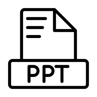PPT Dosya Simgesi. Özet dosya uzantısı. simge dosya biçimi simgeleri. Vektör çizimi. Web sitesi arayüzleri, mobil uygulamalar ve yazılımlar için kullanılabilir