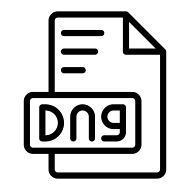 Dng simgesi tasarım biçimi dosyası. resim uzantısı dosya tipi simgeleri. vektör illüstrasyonu