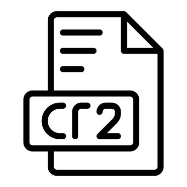 cr2 simge tasarım biçimi resim dosyası. resim uzantısı dosya tipi simgeleri. vektör illüstrasyonu