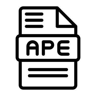 Maymun dosya tipi simgeleri. Ses uzantısı ana hatları tasarımı. Vektör Resimleri.