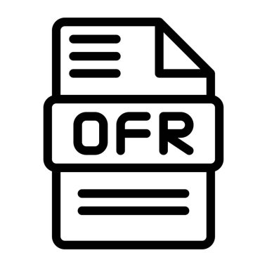 Ofr File type Icons. Audio Extension icon Outline Design. Vector Illustrations. clipart