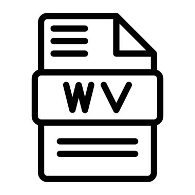 Wv Dosya Tipi Simgeleri. Ses Uzantısı Özet Tasarımı. Vektör Resimleri.