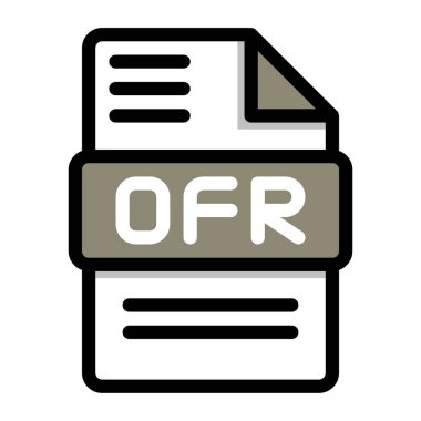 Ofr file icon. flat audio file, icons format symbols. Vector illustration. can be used for website interfaces, mobile applications and software clipart