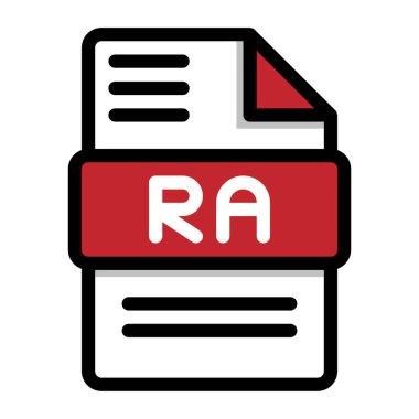 Ra file icon. flat audio file, icons format symbols. Vector illustration. can be used for website interfaces, mobile applications and software clipart