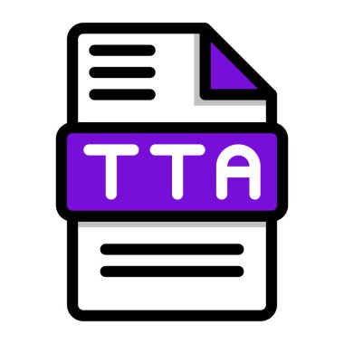 Tta file icon. flat audio file, icons format symbols. Vector illustration. can be used for website interfaces, mobile applications and software clipart