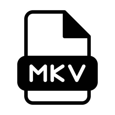 Mkv file format video icons. web files label icon. Vector illustration. clipart