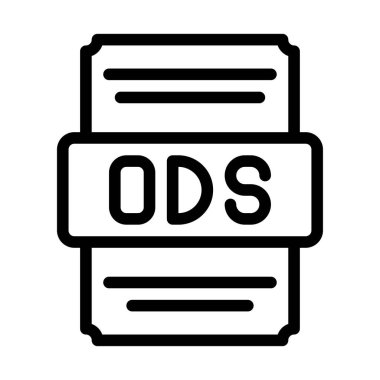 Ods simge dosya tipi. Hesap tablosu dosya simgesi tasarımı ile birlikte. vektör illüstrasyonu