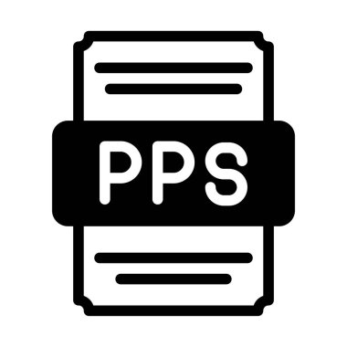 pps spreadsheet file icon with black fill design. vector illustration. clipart