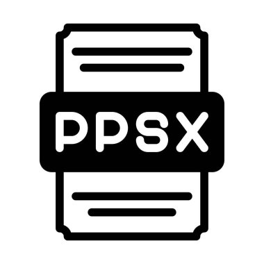 ppsx dosya simgesi ve siyah dolgu tasarımı. vektör illüstrasyonu.