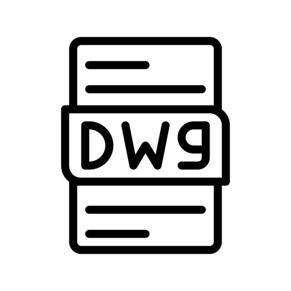 Dwg file type icons. document format type design graphic icon, with Outline design style. vector illustration