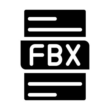 dosya tipi fbx simgeleri. belge uzantısı soild biçim grafik tasarımı