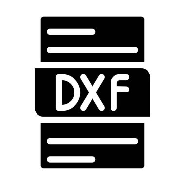 file type format dxf icons. document extension soild style graphic design clipart
