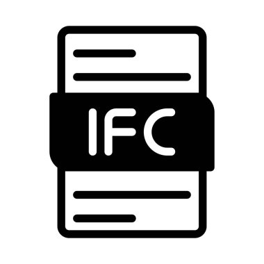 Ifc Dosya Tipi Simgesi. Dosyaların grafik tasarımı. Ana hatlarıyla. vektör illüstrasyonu.