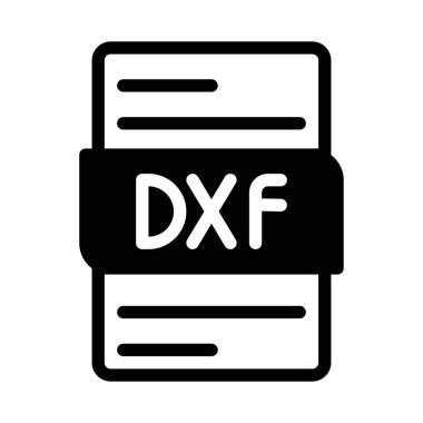 Dxf Dosya Tipi Simgesi. Dosyaların grafik tasarımı. Ana hatlarıyla. vektör illüstrasyonu.