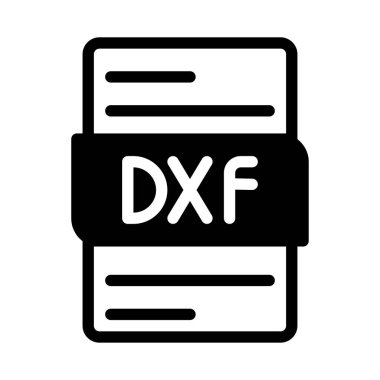 Dxf File Type Icon. Files document graphic design. with outline style. vector illustration. clipart