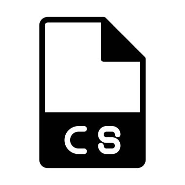 C dosya tipi simgesi. belge dosyaları ve dizin biçimi simgesi simgeleri, katı biçimde.