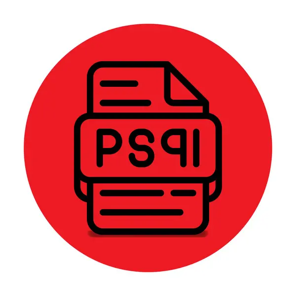 stock vector Psql file type icon. files and document format extension. with an outline style design and red background