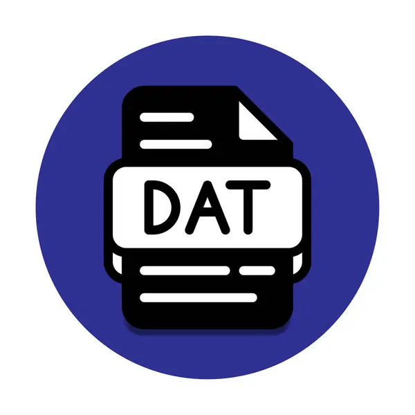 Dat dosya tipi veritabanı simgesi. belge dosyaları ve biçim uzantı simgeleri. Katı bir stile ve koyu mavi arkaplana sahip