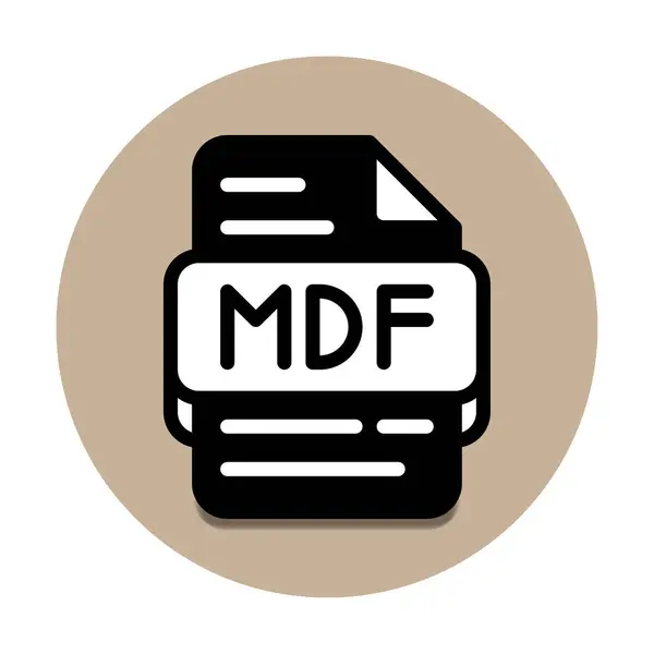 stock vector Mdf file type database icon. document files and format extension symbol icons. in a light brown solid style