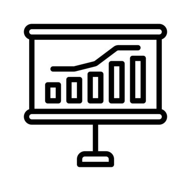 Grafik simgesi. Taslak stil simgeleriyle birlikte iş diyagramı tahtası. Vektör Resimleri.