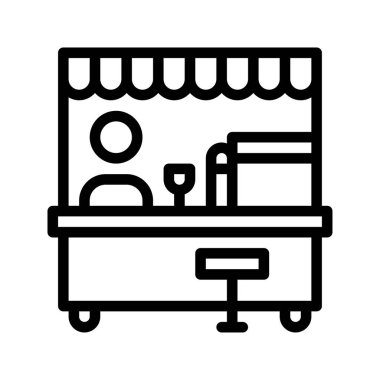 Kantin yassı simgesi. Restoran, kafe, internet siteleri, UI ve mobil uygulama Vektör İllüstrasyonu için kullanılabilir.