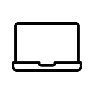 Dizüstü bilgisayar hattı simgesi. çalışma ekipmanı. Web siteleri, UI ve mobil uygulamalar için kullanılabilir. Vektör Resimleri.
