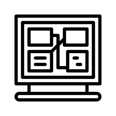 Tahta çizgisi simgesine dikkat edin. Web siteleri, UI ve mobil uygulamalar için kullanılabilir. Vektör Resimleri.