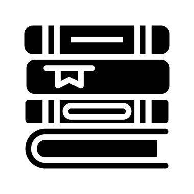 Kitap yığını ikonu. Kirli bir tarzla. Web sitelerinde, UI ve mobil uygulamalarda kullanılabilir.